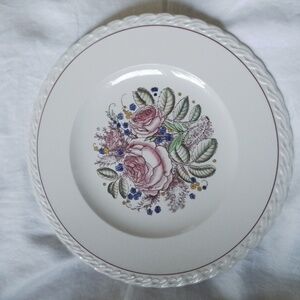 Vernon Kilns Southern Rose Hand Painted Serving Plate 12.5"